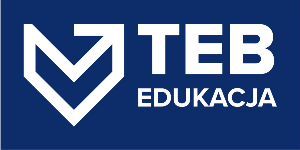 na grafice przedstawione jest logo i napis TEB Edukacja w białym kolorze na granatowym tle