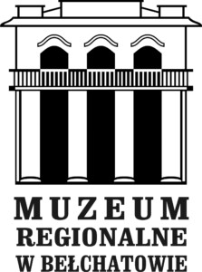 grafika przedstawia logotyp Muzeum Regionalnego w Bełchatowie w kolorze biało-czarnym
